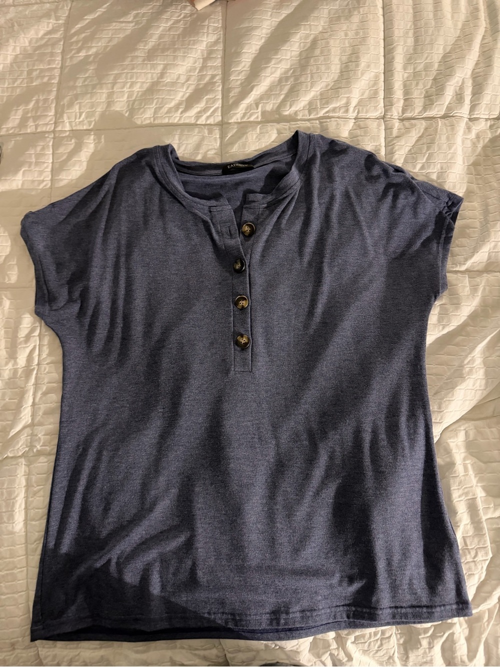 Classic Short-Sleeve Henley Top in Navy
